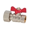 Shut-off ball valve with swivel nut and SPIN aluminum butterfly 1'' for sealable water meters