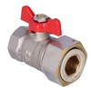 Shut-off ball valve with swivel nut and SPIN aluminum butterfly 1'' for sealable water meters