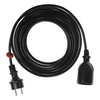 Single-socket black extension cable with grounding 5 m Plastrol