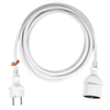Single-socket white extension cable with grounding 3 m Plastrol