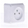 Single surface-mounted socket without grounding, white PRIMA