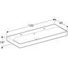 Smyle Square håndvask B120 cm,H16.5 cm,T48 cm, med overløb, med to hanehuller