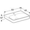 Smyle Square izlietne B60 cm,H16.5 cm,T48 cm, ar pārplūdi, ar krāna atveri