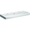 Smyle Square washbasin B120 cm,H16.5 cm,T48 cm, with overflow, with two tap holes