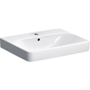 Smyle Square washbasin B60 cm,H16.5 cm,T48 cm, with overflow, with tap hole