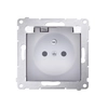 Socket for version IP44 contact cover with frame seal.TRANSPARENT FLAP, white Simon54