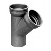 Socket tee 45° with gasket DN100x100, gray cup iron (GJL)