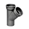 Socket tee 45° with gasket DN150x100, gray cup iron (GJL)