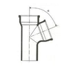 Socket tee 45° with gasket DN150x100, gray cup iron (GJL)