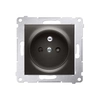 Socket with earthing and shutters, anthracite Simon54