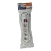 Solight extension lead, 4 sockets, white, switch, 1,5m