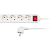 Solight extension lead, 4 sockets, white, switch, 1,5m