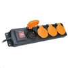 Solight extension lead IP44, 4 sockets, rubber cable, switch, outdoor,, 5m