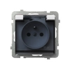 Splashproof socket with grounding, schuko IP-44, transparent cover
