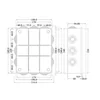 Square applied box 240x190x90mm IP55 for distribution junction ABS UV resistant with plugs