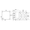 Square junction box made of deep ABS plastic 210x210x140mm IP67 IK06