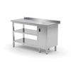 Stainless Steel Catering Table With 2 Shelves And Cabinet 110x60x85 Polgast 126116/2