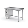 Stainless Steel Catering Table With 3 Drawers 100x60x85 Polgast 123106-3