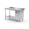 Stainless Steel Catering Table With Shelf And Cabinet 100x60x85 Polgast 126106