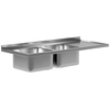 Stainless Steel Gastronomic Countertop With 2 Sinks 110x60 Polgast Bl-202116