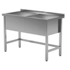 Stainless Steel Pool Gastronomic Sink 2-Kom 120x60x85/30 Polgast 206126/3