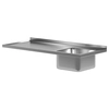 Stainless steel worktop with a sink, 100x70 | Polgast