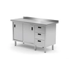Stainless table with the cabinet + 3 drawers 180x60x85 | Polgast