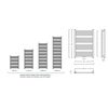 Стълба радиатор STICK 500X1110 530W, долна връзка, интервал=470mm, цвят: черен мат(c31)