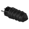 Straight rubber plug for extension cable, black