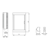 Surface-mounted 36 modular distribution board (3x12) IP40 white door Viko Panasonic