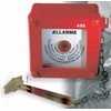 Surface-mounted fire protection button with a hammer