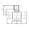 T-detaļa ar GW KAN-therm tēraudu -35 x Rp1/2 x 35 Smidzinātājs