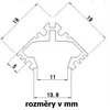 T-LED LED profil R4 - kotni Izbira variante: Profil brez pokrova 2m