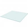 Table top, tempered glass, square shape, 700x700mm