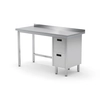 Table traiteur en acier inoxydable avec 2 tiroirs 120x60x85 Polgast 123126