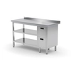 Table traiteur en inox avec 2 étagères + 2 tiroirs 100x60x85 Polgast 125106/2