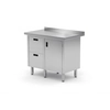 Table traiteur en inox avec meuble + 2 Tiroirs 100x60x85 Polgast 135106