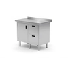 Table traiteur en inox avec meuble + 2 Tiroirs 90x70x85 Polgast 135097