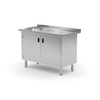 Table traiteur en inox, meuble avec évier 100x70x85 Polgast 218107