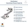 Takkrok aluminium 3-fach justerbar Power Hook SL - aluminium