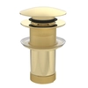 Tapón click-clack 1 1/4" grande, cuello grande sin rebosadero, latón dorado Caballito de mar -oro