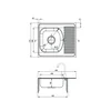 Techno dekor sudoper 1-komorowy s kratkim ocjedom 580x510x150, 3,5" + dodaci