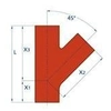 Tee de ferro fundido SML 100X50/45 (ferro fundido cinzento sem soquetes)