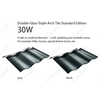 Teja solar de techo de vidrio simple 30W Teja fotovoltaica