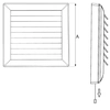 The grille is closed with a shutter regulated with a string Ø 100