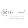 Tipo de conector KI-180 para poliestireno con clavija de plástico 18 cm KOELNER