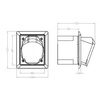 Tomada angular cinza 32A 5P com caixa embutida e moldura