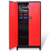 Tool cabinet, red and black, 90x40x180cm, steel