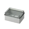 Transparent applied box 150x110x70mm IP56 for distribution junction ABS UV resistance without grommets smooth edges