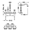 Tres Classic double-lever washbasin tap steel 24210501AC